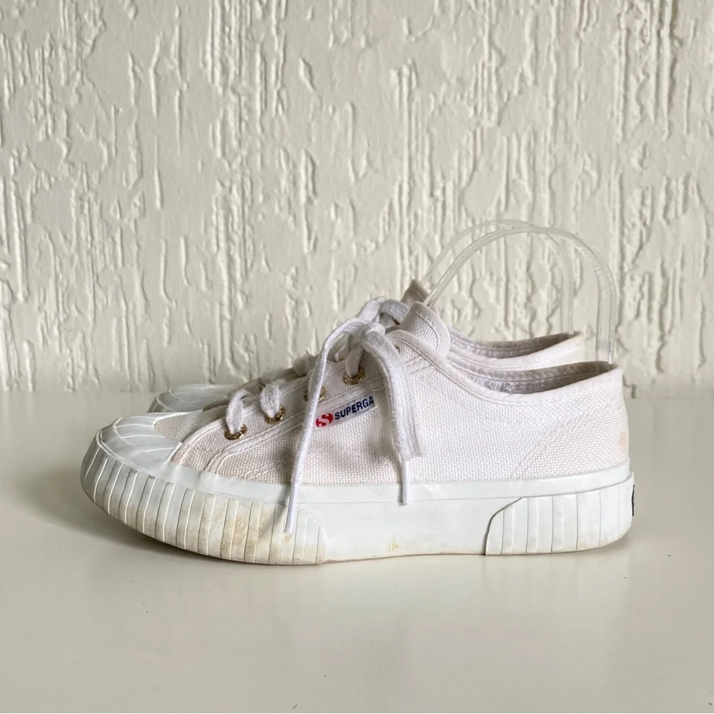 Superga White Canvas Sneakers Size 6.5